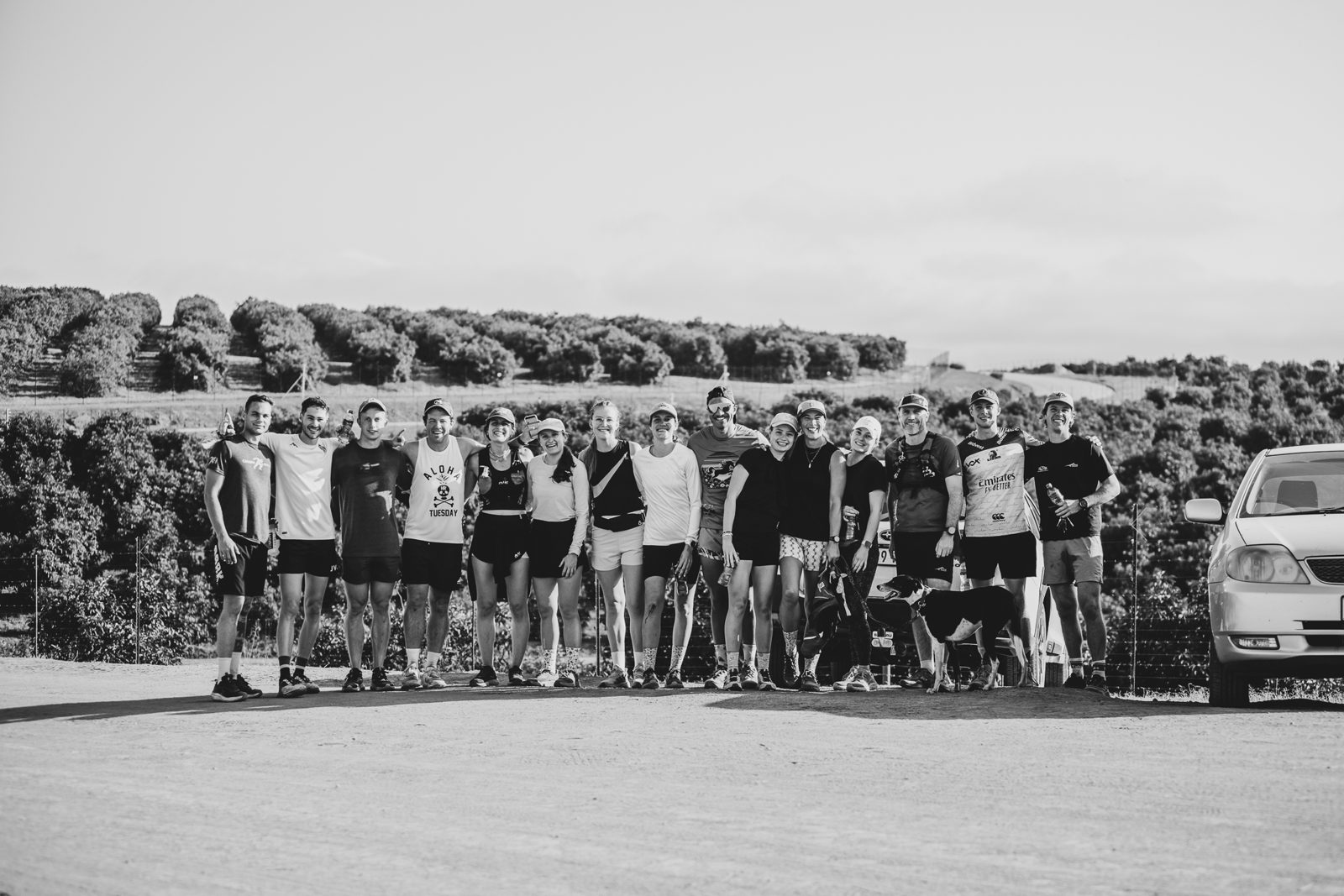 Kiloeaters community runners posing together after a group run