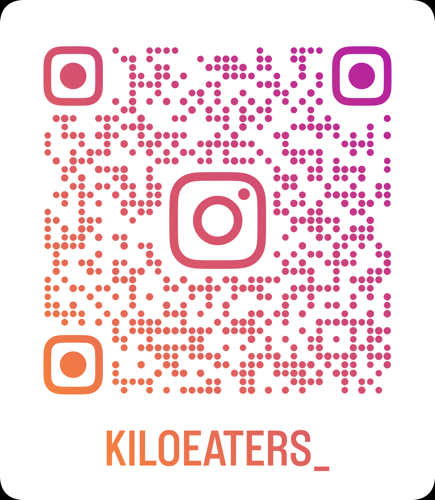 QR code linking to the Kiloeaters Instagram profile, @kiloeaters_